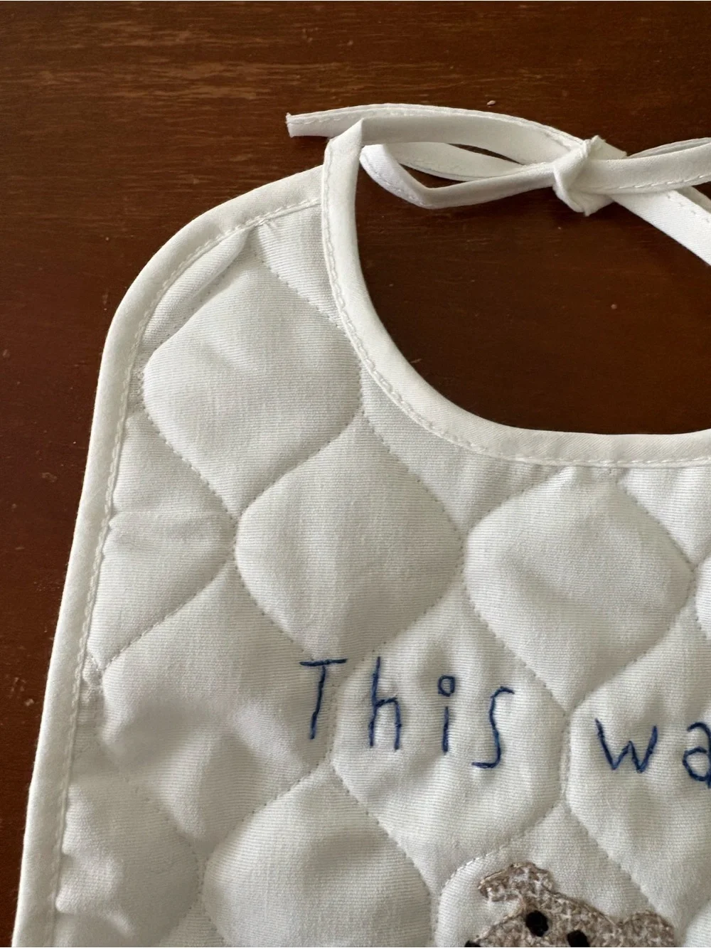 Handmade embroidered dog baby bib NWOT